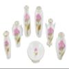 Melody Jane Dolls Houses Dollhouse Vase & Plate Set Pink Rose Design Ornaments Porcelain Accessory view 1