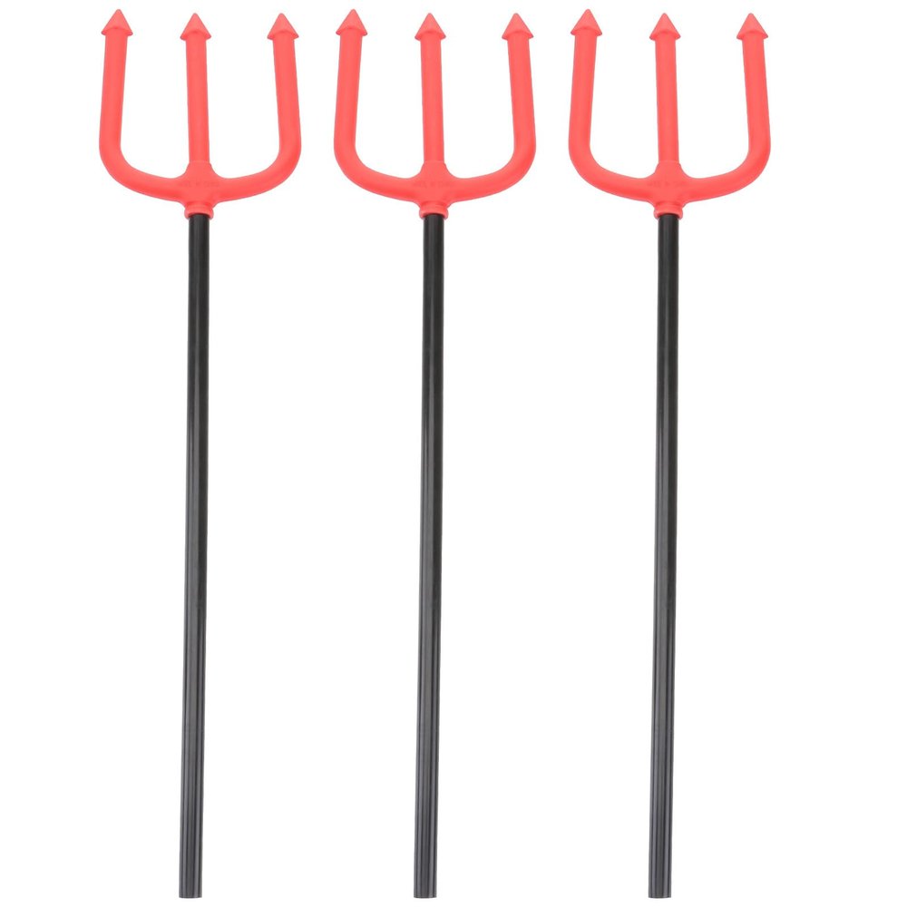 PRETYZOOM Halloween Cheering Trident Stick 3-Pack Durable Pe Devil Prop for Party Cosplay and Kids Toy 21.65 Inch