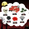 11 PCS Halloween Cake Topper Flower Cake Topper Ghost Decorations with Skeleton Zombie Tombstone Scarlet Toppers for Halloween Bloody Horror Movie Birthday Cake Decorations (Red) view 2