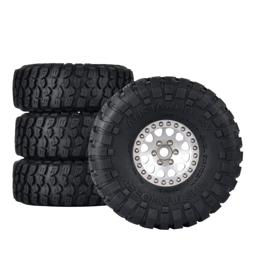 4pce 1/10 Climbing car RC car 1.9 inch Bead Lock Wheel wear-Resistant Rubber tire Universal cr tire for TRAXXAS TRX4 SCX10 EX86100 EX86190 AXIA RGT
