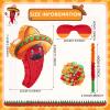 Lewtemi Mexican Piata Small Red Chili for Birthday Party Cinco De Mayo Pepper Fiesta Decorations with Piata Stick Blindfold Confetti Set view 3