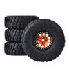 4pce 1/10 Climbing car RC car 1.9 inch Bead Lock Wheel wear-Resistant Rubber tire Universal cr tire for TRAXXAS TRX4 SCX10 EX86100 EX86190 AXIA RGT (Orange) view 1