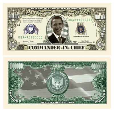 American Art Classics Wholesale Pack of 1,000 - Barack Obama Million Dollar Bill