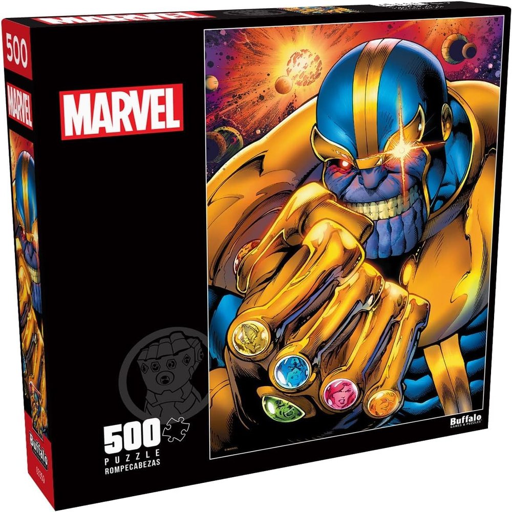 Buffalo Games - Marvel - Thanos - 500 Piece Jigsaw Puzzle for Adults -Challenging Puzzle Perfect for Game Nights - Finished Size is 21.25 x 15.00