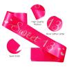 13th Birthday Sash, Hot Pink Satin Soft Official Teenager Sash with Silver Glitter Letter Sweet 13 Birthday Decorations Gifts for Girls Happy 13th Birthday Party Favor Supplies view 2