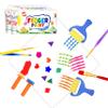 Early Learning Kids Paint Kit Washable Finger Paints with Assorted Painting Brushes Stamps Sponges Palette for Toddlers Children Crafts Drawing Gift Age 3+ view 4