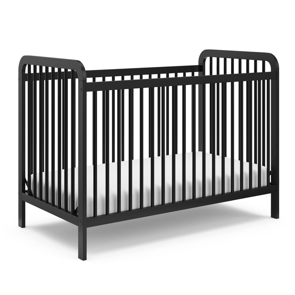 Storkcraft Pasadena 3-in-1 Convertible Crib (Black) GREENGUARD Gold Certified, Converts to Daybed and Toddler Bed, Fits Standard Full-Size Crib Mattress, Adjustable Mattress Height