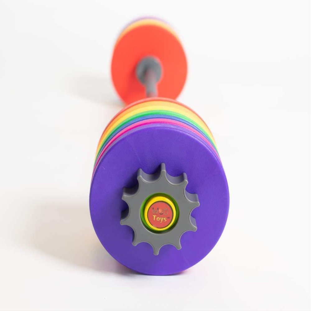 WOD Toys Custom Color Barbell Mini - Adjustable Barbell Toy Set for Kids Fitness - Safe, Durable Kids Workout Toys (Pair #1 - Red, Pair #2 - Blue)