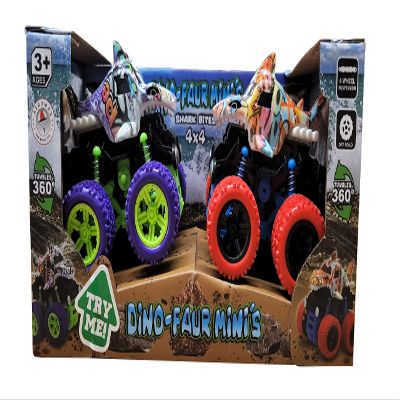 Aeromax Dino-Faur Mini Friction Powered Push N Go Truck Shark 2 Pack (PBDB-D)