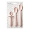 Ali+Oli (3pc) Silicone Spoon Set for Baby (Blush) Unbreakable Baby Spoons, Self Feeding Utensils, Multi-stage Design, Ergonomic Handle view 1