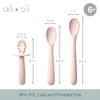 Ali+Oli (3pc) Silicone Spoon Set for Baby (Blush) Unbreakable Baby Spoons, Self Feeding Utensils, Multi-stage Design, Ergonomic Handle view 3