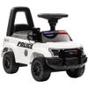 Aosom Kids Push Ride On Car with Working PA System and Horn, Police Truck Style Foot-to-Floor Sliding Car for Boys and Girls with Under-Seat Storage, for 18 Months to 5 Years Old, White view 1