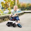 Aosom Kids Push Ride On Car with Working PA System and Horn, Police Truck Style Foot-to-Floor Sliding Car for Boys and Girls with Under-Seat Storage, for 18 Months to 5 Years Old, White view 2