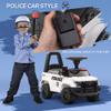 Aosom Kids Push Ride On Car with Working PA System and Horn, Police Truck Style Foot-to-Floor Sliding Car for Boys and Girls with Under-Seat Storage, for 18 Months to 5 Years Old, White view 3