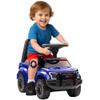 Aosom Kids Push Ride On Car with Working PA System and Horn, Police Truck Style Foot-to-Floor Sliding Car for Boys and Girls with Under-Seat Storage, for 18 Months to 5 Years Old, Blue view 1