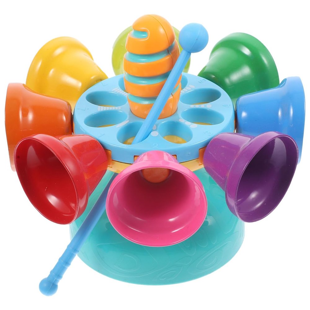 Toyvian Baby Percussion Instrument Music Rotating Bell Toy Educational Musical Toy for Kids Enhancing Auditory Development Creativity and Concentration 5.90X5.90X5.51 Inches