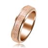 Uloveido Rose Gold Plated Fidget Rings for Women - 6mm Spinner Stainless Steel Ring for Anxiety Fidget Stress Relief Glitter Sandblast Spinning Jewelry Y2179 (Size 7) view 1