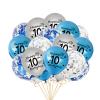 10th Birthday Balloon, Pack of 20 Blue Silver Happy 10th Birthday Latex Confetti Balloon Ribbons for Double Digits 10th Birthday Party Decorations Boys 10 Year Old Birthday Supplies 12inch (Blue) view 1