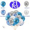 10th Birthday Balloon, Pack of 20 Blue Silver Happy 10th Birthday Latex Confetti Balloon Ribbons for Double Digits 10th Birthday Party Decorations Boys 10 Year Old Birthday Supplies 12inch (Blue) view 2