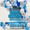 10th Birthday Balloon, Pack of 20 Blue Silver Happy 10th Birthday Latex Confetti Balloon Ribbons for Double Digits 10th Birthday Party Decorations Boys 10 Year Old Birthday Supplies 12inch (Blue) view 3