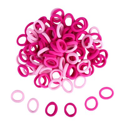 Baby Hair Bands Kids Toddler, 100 Pieces Pink Soft Small Tiny Elastic Hair Ties Rubber Bands Hair Bands Ponytail Holders for Baby Girls