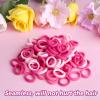 Baby Hair Bands Kids Toddler, 100 Pieces Pink Soft Small Tiny Elastic Hair Ties Rubber Bands Hair Bands Ponytail Holders for Baby Girls view 3