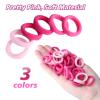 Baby Hair Bands Kids Toddler, 100 Pieces Pink Soft Small Tiny Elastic Hair Ties Rubber Bands Hair Bands Ponytail Holders for Baby Girls view 4