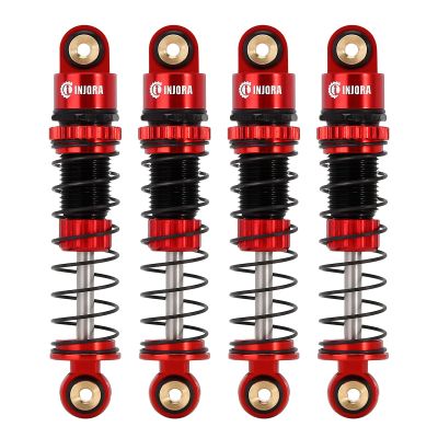 INJORA 39mm Shocks- Aluminum Threaded Shock Absorber Oil Damper for Axial SCX24 FMS FCX24M 1/24 RC Crawler Car Upgrade Parts(RedBlack)