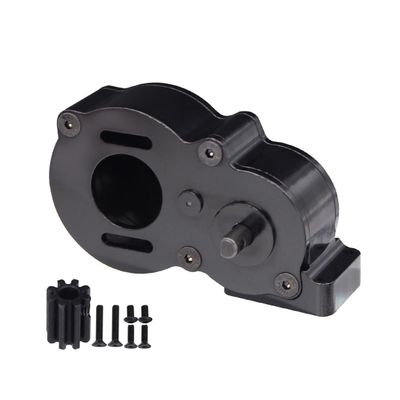 CNC Gearbox Middle Transmission Box with Motor Gear for LCG Chassis Low Center of Gravity Frame SCX10 90046 90047 Parts (Black)