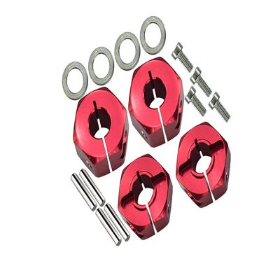 GPM 16PC Set Upgrades Aluminum Hex Adapters 6Mm ThickFront,8Mm Thick (Rear) for Slash PRO 2WD Short-Course Truck (58034-2) RC Cars (red)