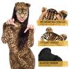 Abaodam Leopard Half Face Mask - Masquerade Cat Animal Cosplay Mask - Halloween Carnival Party Supplies view 2