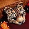 Abaodam Leopard Half Face Mask - Masquerade Cat Animal Cosplay Mask - Halloween Carnival Party Supplies view 3