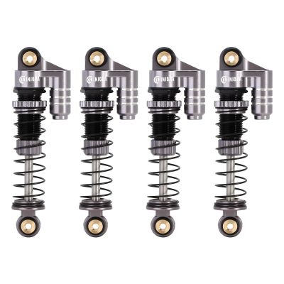 INJORA 39mm Shocks- Aluminum Threaded Adjustable Oil Filled Damper for SCX24 Gladiator C10 JLU Deadbolt B17 Axial 1/24 RC Crawler Car Upgrade Parts(Grey)