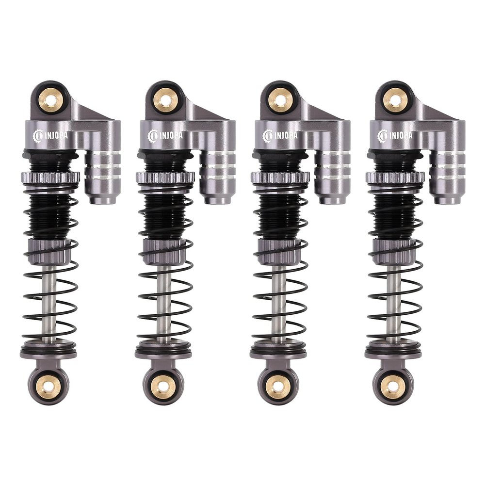 INJORA 39mm Shocks- Aluminum Threaded Adjustable Oil Filled Damper for SCX24 Gladiator C10 JLU Deadbolt B17 Axial 1/24 RC Crawler Car Upgrade Parts(Grey)