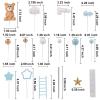 46 PCS 3D Bear Balls Cake Toppers Brown Teddy Bear for Birthday Party Wedding Baby Shower Supplies(Blue) view 2