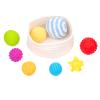 Adena Montessori 8 Pack Sensory Balls for Toddlers 1-3,Sensory Baby Toys 6-12 Months,Infant Educational Squeeze Sensory Toy Soft Multi Ball Set Gifts with Bright Color Textured with White Woven Basket view 1