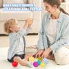 Adena Montessori 8 Pack Sensory Balls for Toddlers 1-3,Sensory Baby Toys 6-12 Months,Infant Educational Squeeze Sensory Toy Soft Multi Ball Set Gifts with Bright Color Textured with White Woven Basket view 2