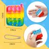 128 Pcs Valentine Party Favors for Kids Valentine's Day Gifts Sensory Fidget Toys for Kids Mini Push Pop Keychain Pop it Treasure Box Classroom Goodie Bags Stocking Stuffers Classroom Pinata Fillers view 2