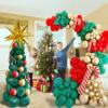 Christmas Balloons Garland Arch Kit With Red Green Gold Tree Candy Cane Golden Water Droplets Exploding Star Balloon for Christmas Party Decorations view 2