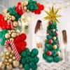 Christmas Balloons Garland Arch Kit With Red Green Gold Tree Candy Cane Golden Water Droplets Exploding Star Balloon for Christmas Party Decorations view 3