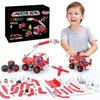 Ferthor Fun Stem Building Toys for Boys Age 8-12,Creative Sets Fire Trucks Series Model Kit,Assembly Toys for Kids,Metal Building Blocks for Model 4 in 1 Fire Fighting Cars(121PCS) view 1