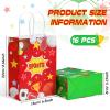 16 Pieces Sport Party Favors Sports Themed Gift Bags for Kids Ball Candy Goodie Paper Bags Football Soccer Baseball Basketball Printed for Birthday Party Decorations view 2