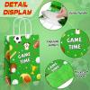 16 Pieces Sport Party Favors Sports Themed Gift Bags for Kids Ball Candy Goodie Paper Bags Football Soccer Baseball Basketball Printed for Birthday Party Decorations view 3