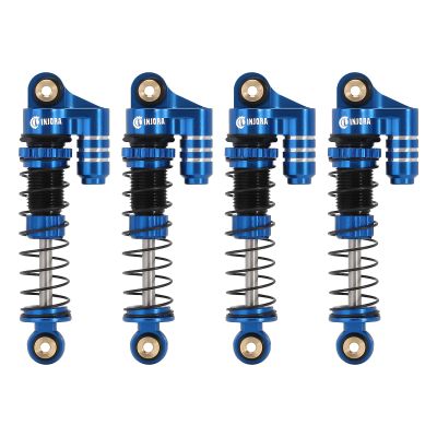 INJORA 39mm Shocks- Aluminum Threaded Adjustable Oil Filled Damper for SCX24 Gladiator C10 JLU Deadbolt B17 Axial 1/24 RC Crawler Car Upgrade Parts(Blue)
