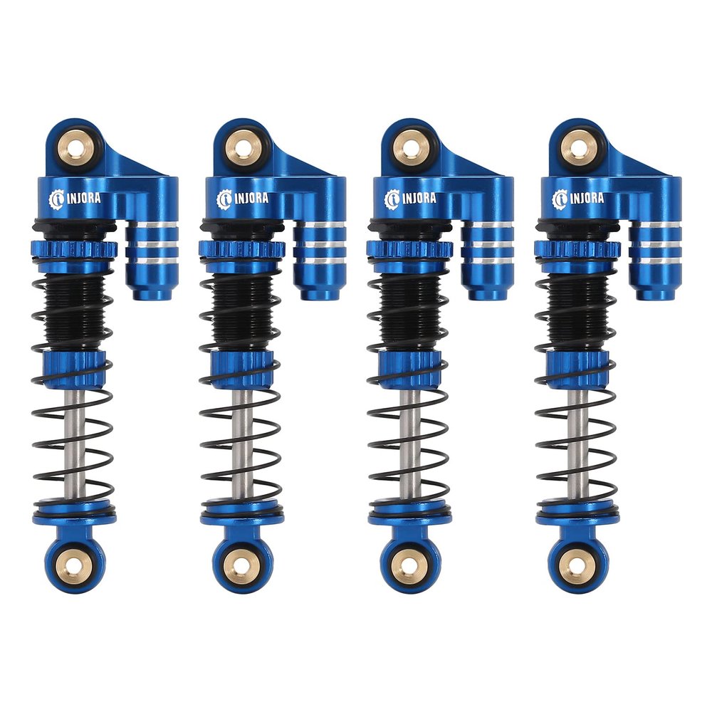 INJORA 39mm Shocks- Aluminum Threaded Adjustable Oil Filled Damper for SCX24 Gladiator C10 JLU Deadbolt B17 Axial 1/24 RC Crawler Car Upgrade Parts(Blue)