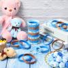 Zomiboo 36 Pieces Baby Shower Rubber Bracelets It's a Boy It's a Girl Wristbands Bear Elephant Baby Shower Decorations for Adult Party Favor Gender Reveal Party Supplies(Boy,Brown Blue) view 4