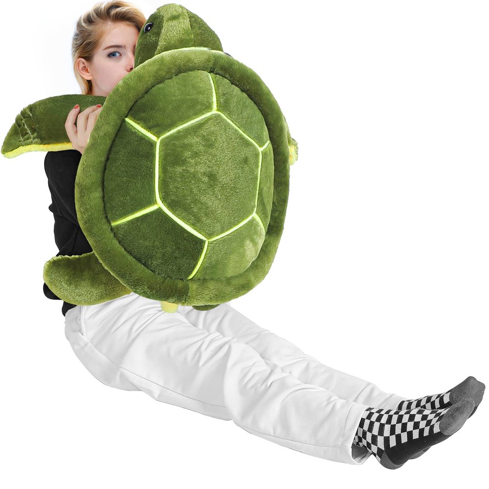 Civaner Big Green Sea Turtle Stuffed Animals Giant Soft Plush Toys, Large Ocean Turtle Body Pillow, Tortoise Toys Doll for Kid Boys Girls Girlfriend Valentine's, Birthday Gifts(12 Inches)