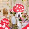 Charniol Mushroom Pinata with Stick and Blindfold, Paper, Baby Shower, Fantasy Theme Decoration view 2