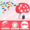 Charniol Mushroom Pinata with Stick and Blindfold, Paper, Baby Shower, Fantasy Theme Decoration view 4