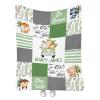 Artsadd Personalized Woodland Nursery Blanket with Name, Custom Baby Boy Jungle Animal Blanket, Customized Safari Baby Swaddle Throw Blankets for Kids Boys Girls Toddler Baby Shower Birthday view 1